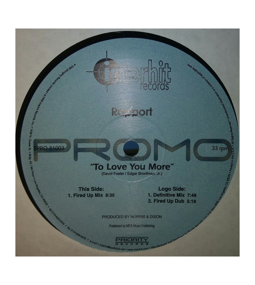 Rapport Featuring Rochelle  – To Love You More (INTERHIT RECORDS)