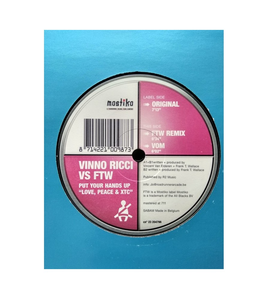 Vinno Ricci vs. FTW ‎– Put Your Hands Up "Love, Peace & XTC"