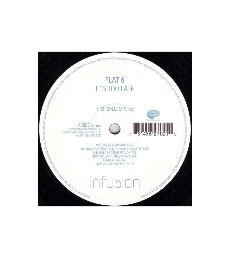 Flat 6 – It's Too Late (2 MANO,MELODIÓN¡¡)