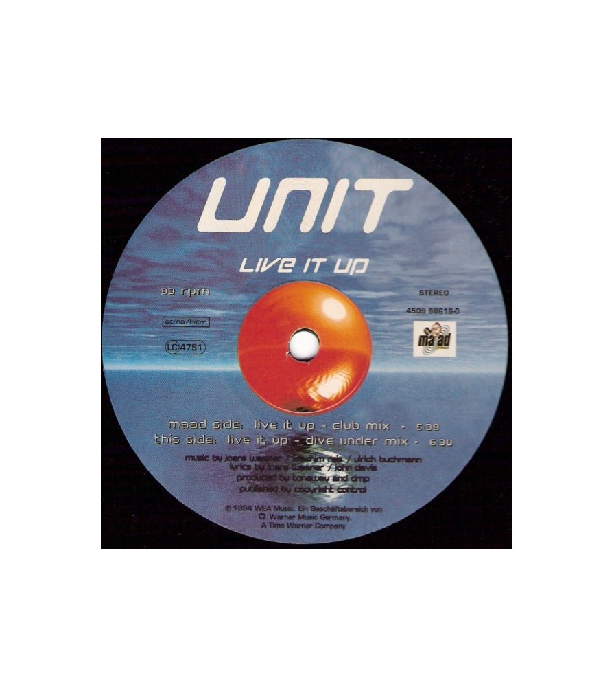 Unit ‎– Live It Up