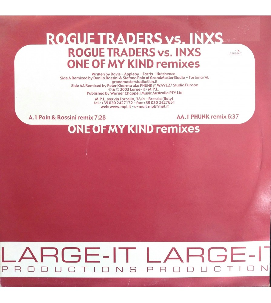 Rogue Traders vs. INXS ‎– One Of My Kind (Remixes) 