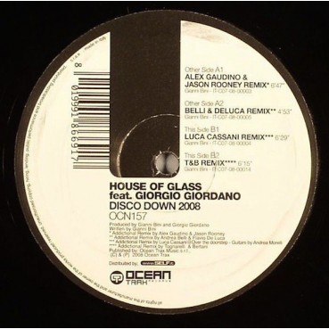 House Of Glass Feat. Giorgio Giordano ‎– Disco Down 2008 