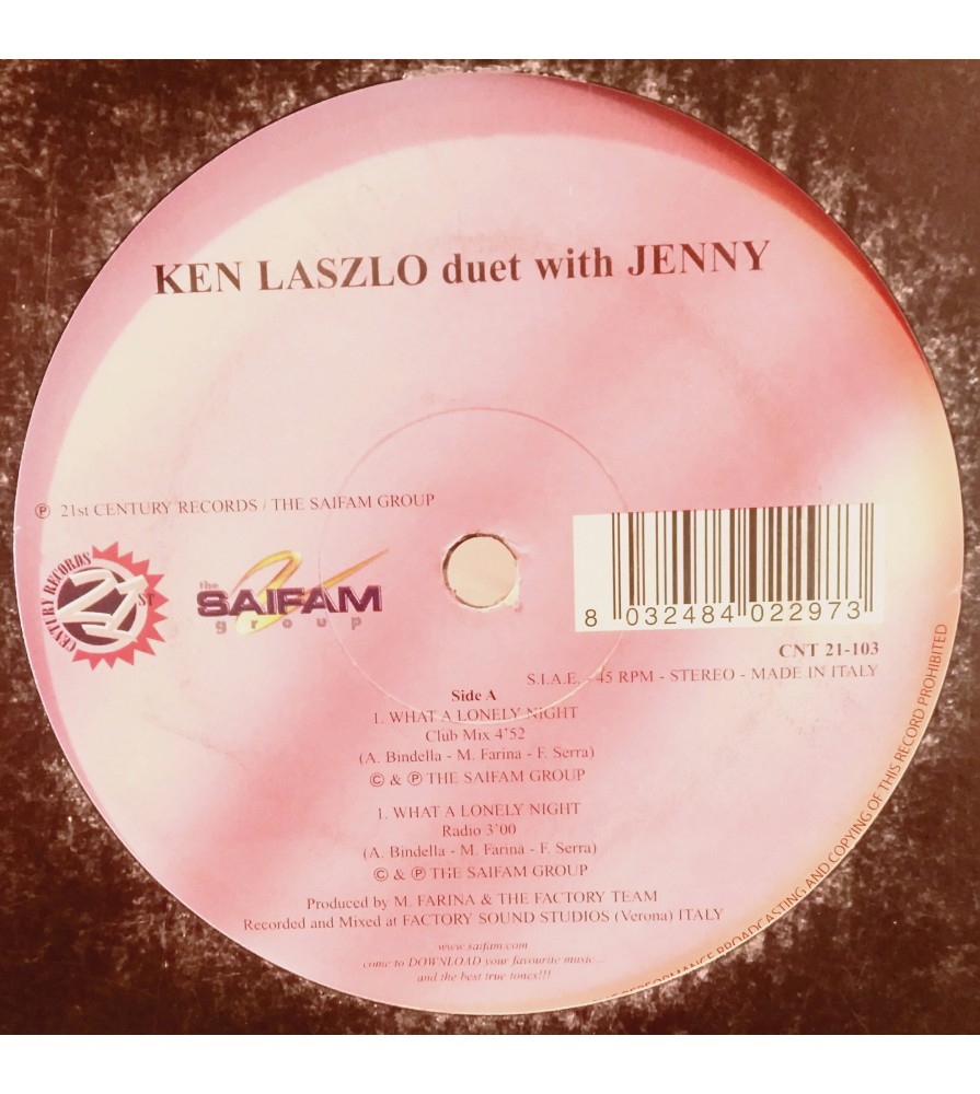Ken Laszlo Duet With Jenny – What A Lonely Night