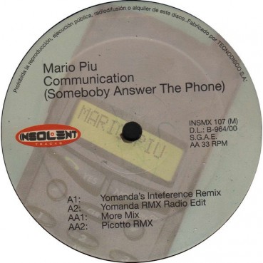 Mario Piu - Communication (INSOLENT MUSIC)