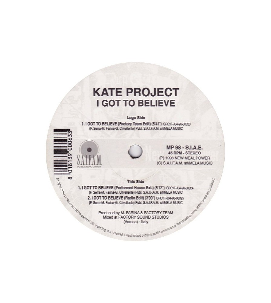 Kate Project - I Got To Believe
