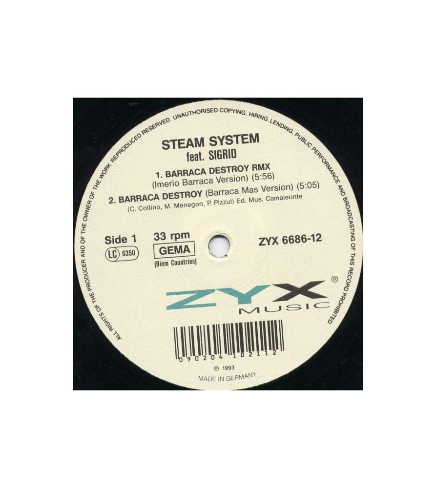 Steam System - Barraca Destroy(TEMAZO DEL 92¡¡ COPIA NUEVA SELLO ZYX¡)