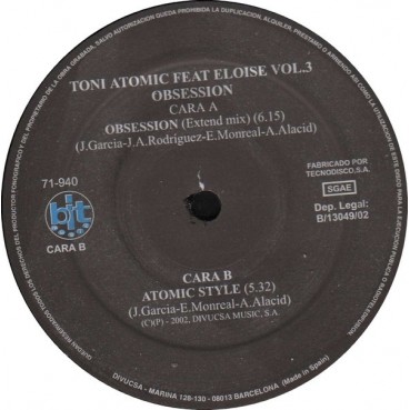 Toni Atomic Feat Eloise - Vol. 3 - Obsession(2 MANO,TEMAZO CAÑERO¡¡)