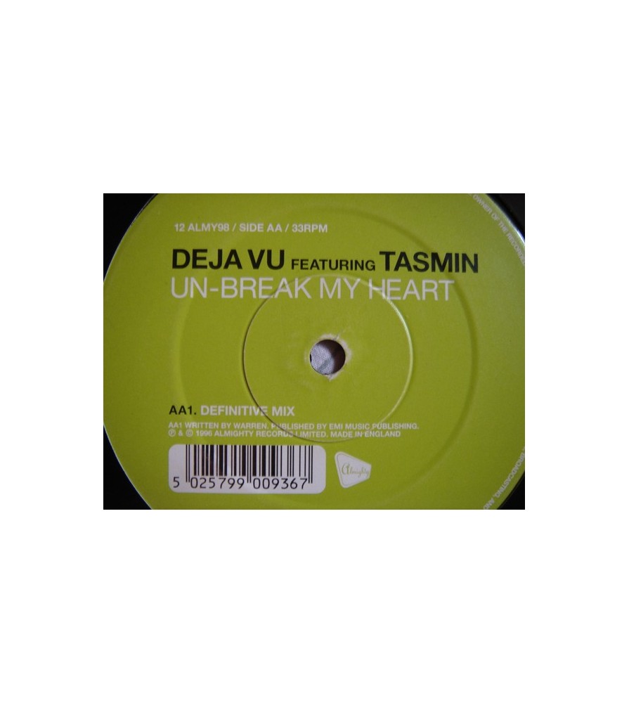 Dejavu Feat. Tasmin - Unbreak My Heart(2 MANO,COPIA IMPORT SELLO ALMIGHTY¡¡)
