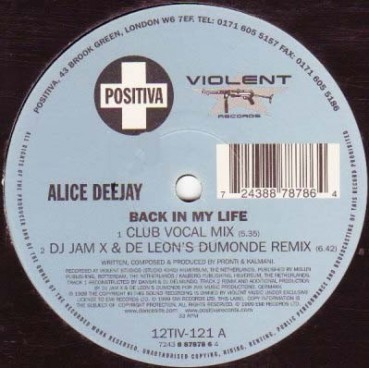 Alice Deejay – Back In My Life(2 MANO,EDICIÓN INGLESA)