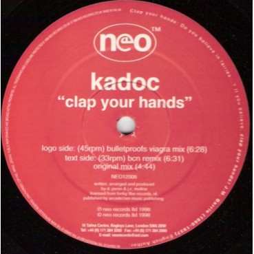 Kadoc – Clap Your Hands(2 MANO,COMO NUEVO)