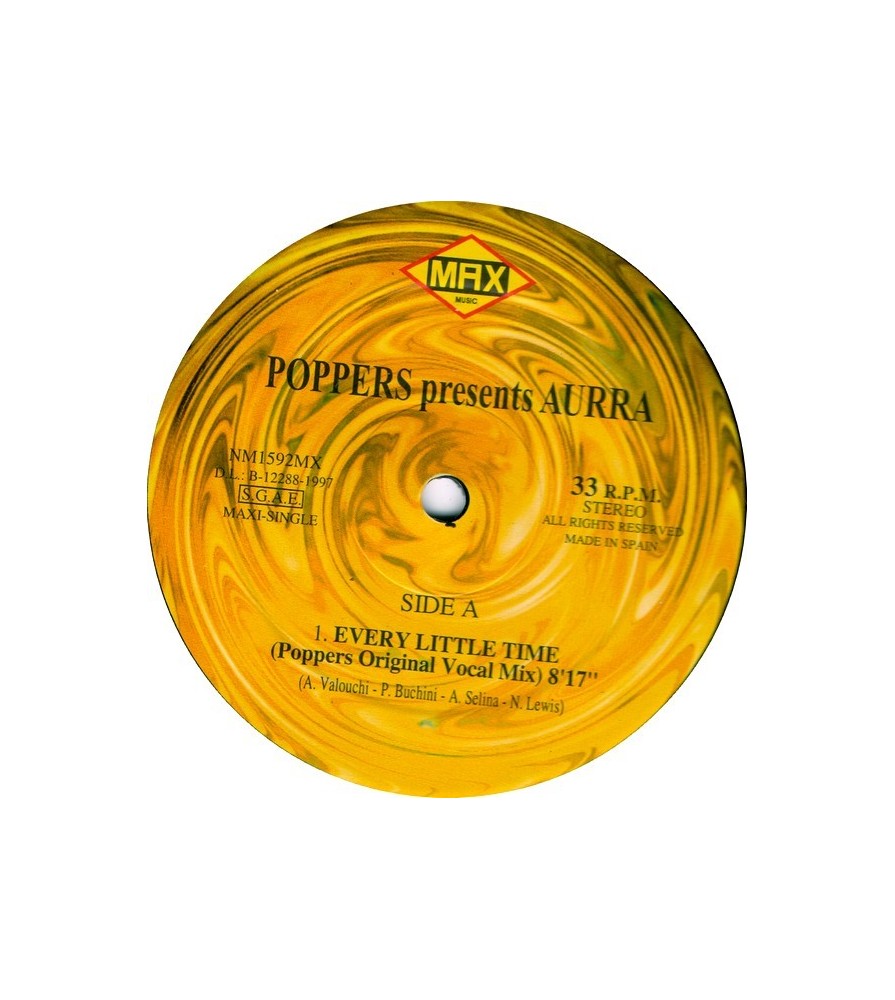 Poppers Presents Aurra - Every Little Time(2 MANO,CANTADITO SELLO MAX)