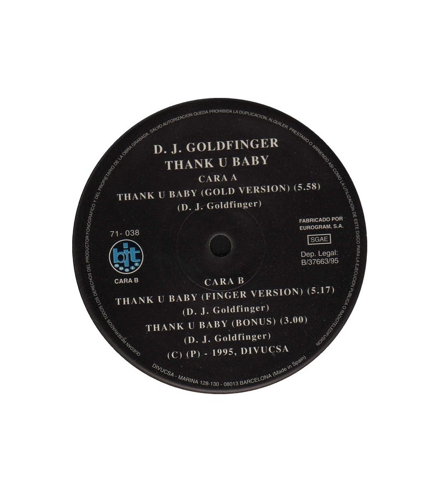 DJ Goldfinger  – Thank U Baby (2 MANO,BASE DEL 95)