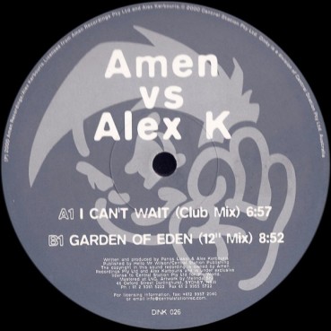 Amen vs. Alex K - I Can't Wait / Garden Of Eden(Sello Dinky,Original¡¡ Amen vs. Alex K - I Can't Wait / Garden Of Eden(Sello Dinky,Original¡¡