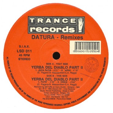 Datura – La Yerba Del Diablo The Remixes ( 2 MANO,DISCO DOBLE)