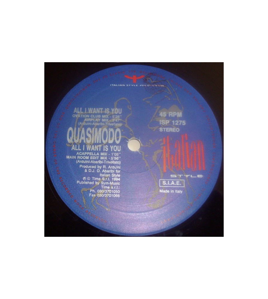 Quasimodo - All I Want Is You(2 MANO,PELOTAZO REMEMBER ITALO-DANCE,COPIA IMPORT¡)