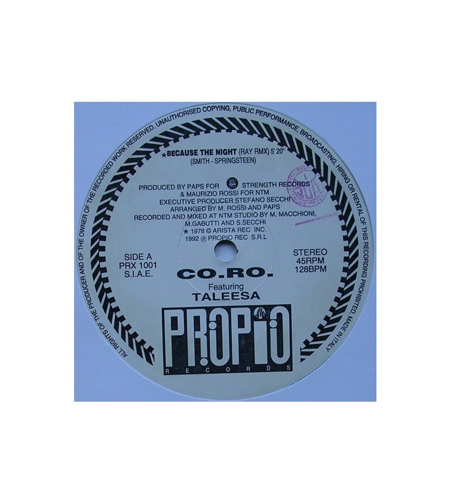 CORO - Because The Night (Remix)(2 MANO,COPIA IMPORT)