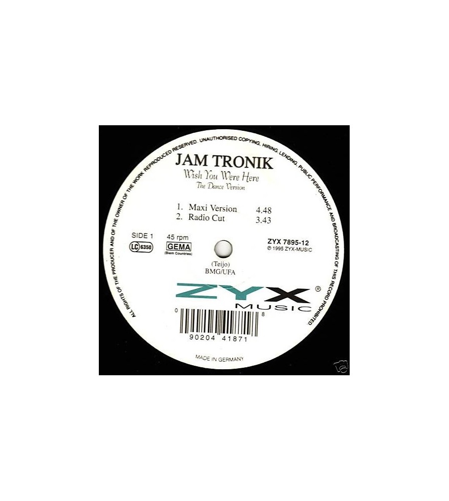 Jam Tronik – Wish You Were Here - The Dance Version (2 MANO,REMEMBER 90'S¡¡)