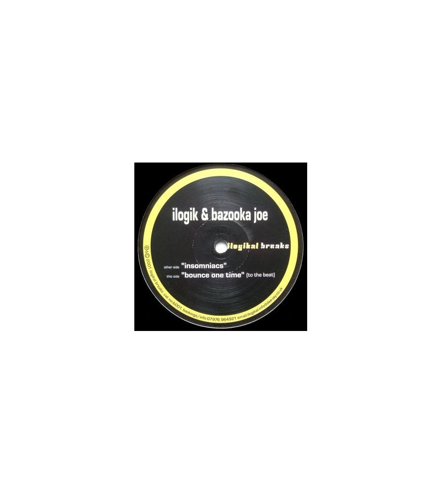 Ilogik & Bazooka Joe – Insomniacs / Bounce One Time (2 MANO,COMO NUEVO.PELOTAZO HARDHOUSE¡¡)
