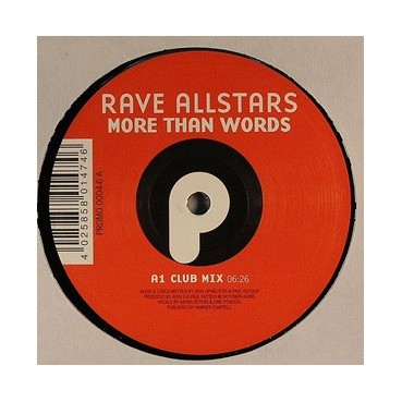 Rave Allstars – More Than Words / Achtung Spass (2 MANO,COMO NUEVO.CABROTE¡¡)
