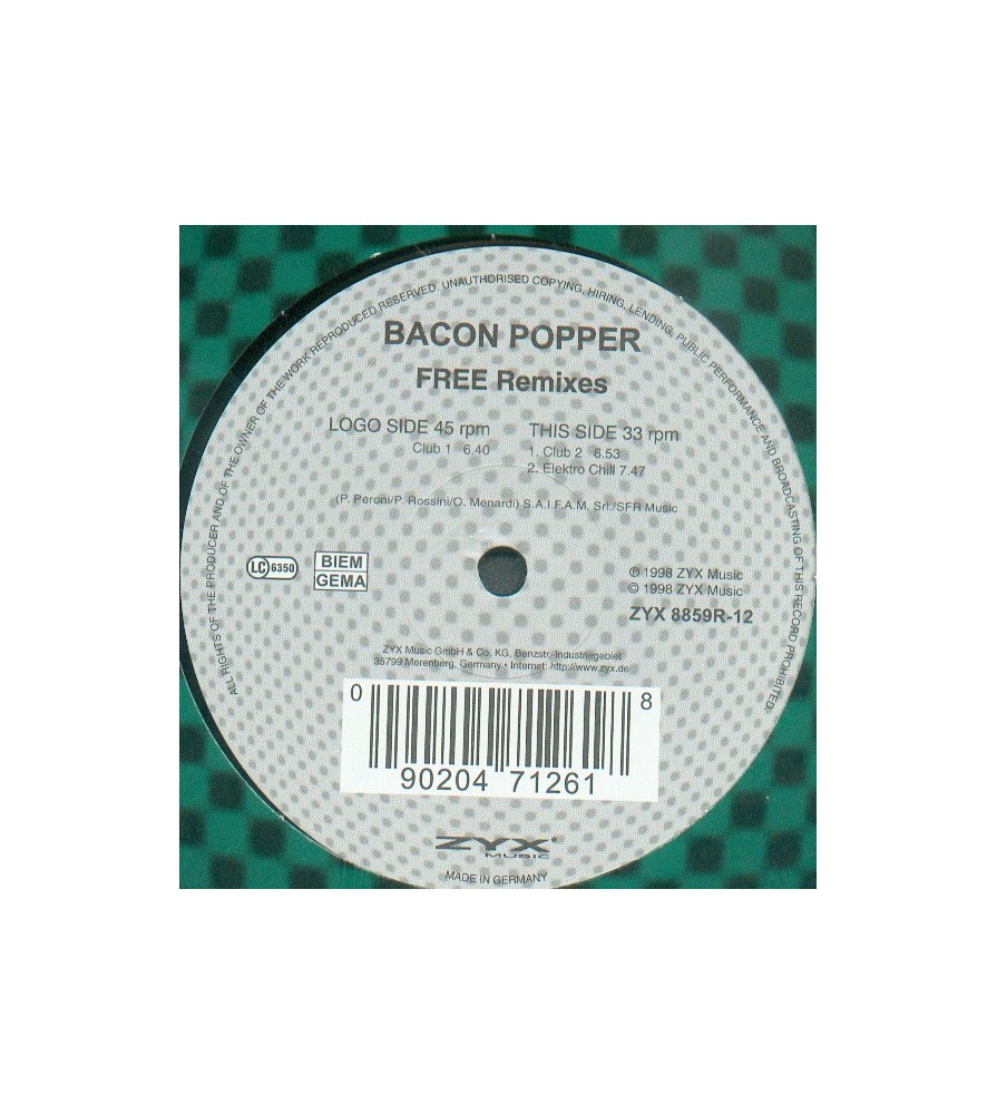 Bacon Popper – Free (2 MANO,CLASICO REMEMBER BOY RECORDS¡¡)