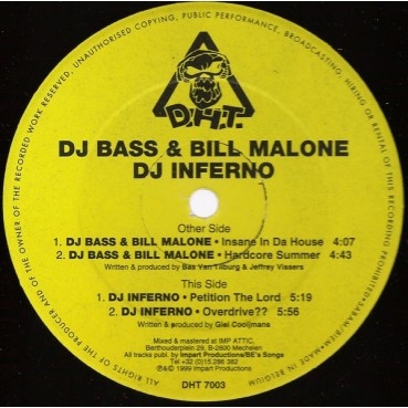 DJ Bass & Bill Malone / DJ Inferno – Insane In Da House (2 MANO,TEMAZO CHOCOLATERO¡¡)