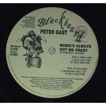 Peter Gast – Music's Always Got Me Crazy 